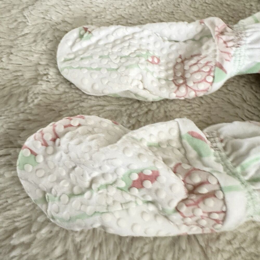 Kickee Pants Baby Girls 6-9 Month White Green Floral Bamboo Zip Sleeper - Picture 4 of 4